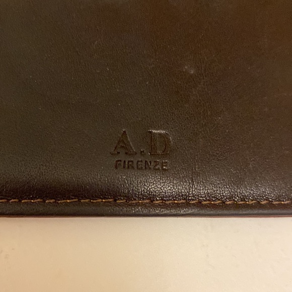 Vintage Women’s Tuscany Leather Adriano Leather Wallet Document 2 Tone Black/Tan - Picture 8 of 16